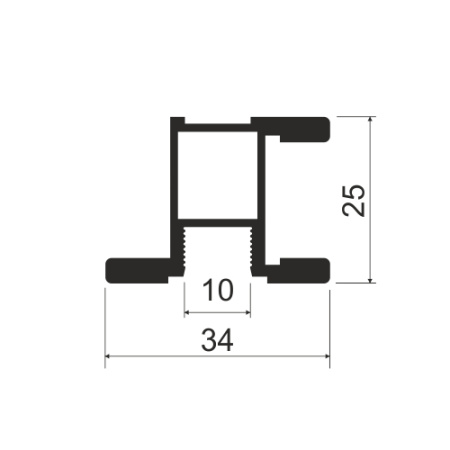 Профиль вертикальный симметричный MS140 Серебро (A00)